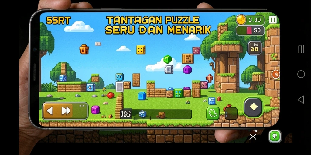 Tampilan permainan 55RT yang menarik dengan variasi tantangan puzzle.