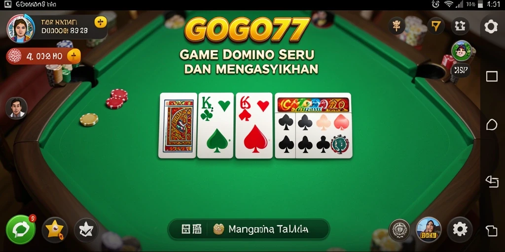 Screenshot gameplay GOGO77 yang menunjukkan aksi seru permainan Domino.
