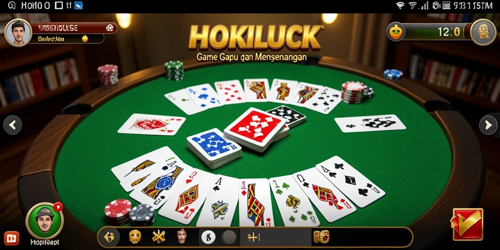 Tampilan gameplay seru dan interaktif HOKILUCK di papan Gaple.