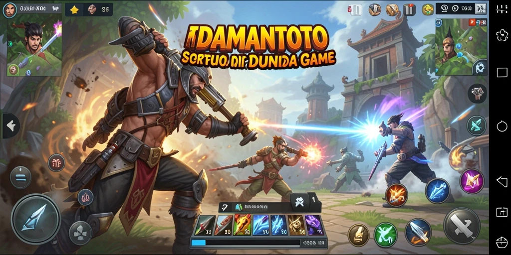 Tampilan gameplay action-packed IDAMANTOTO dengan pertarungan seru.