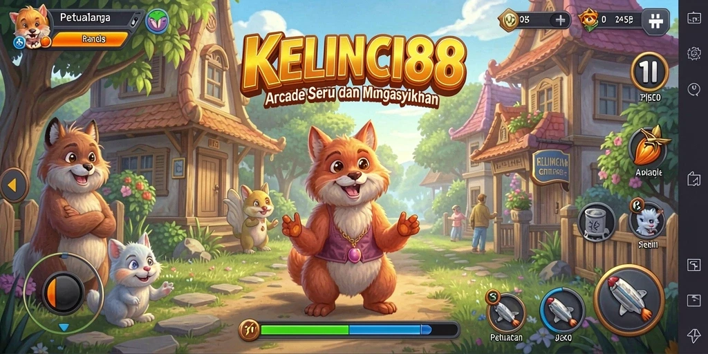 Tampilan gameplay KELINCI88 yang penuh warna dan seru.