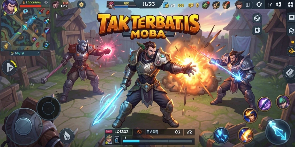 Screenshot LOS303 menampilkan pertarungan MOBA yang intens dan strategis.