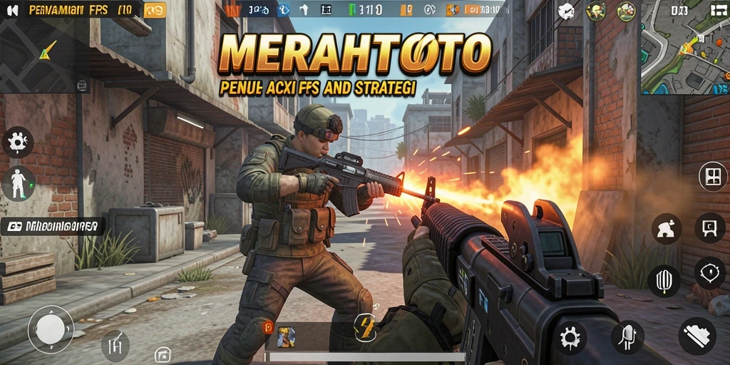 Tampilan gameplay seru dalam MERAHTOTO dengan pertempuran intens.