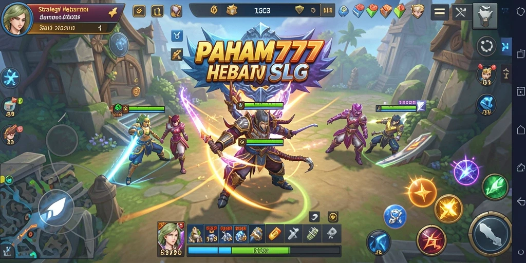 Screenshot utama PAHAM777 menampilkan pertempuran taktis penuh strategi.