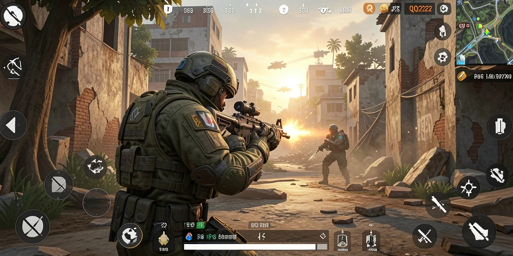 Tangkapan layar utama dari gameplay intens di QQ222.
