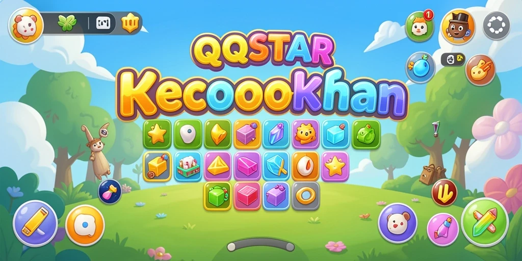 Tangkapan layar gameplay QQSTAR yang menampilkan aksi Match-3 yang seru.