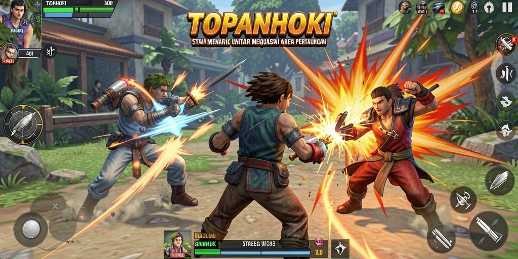Tampilan screenshot dari gameplay <strong>TOPANHOKI</strong> yang penuh aksi dan strategi.
